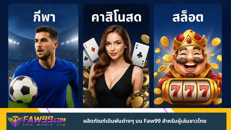 ผลิตภัณฑ์เดิมพันต่างๆ บน Faw99 สำหรับผู้เล่นชาวไทย