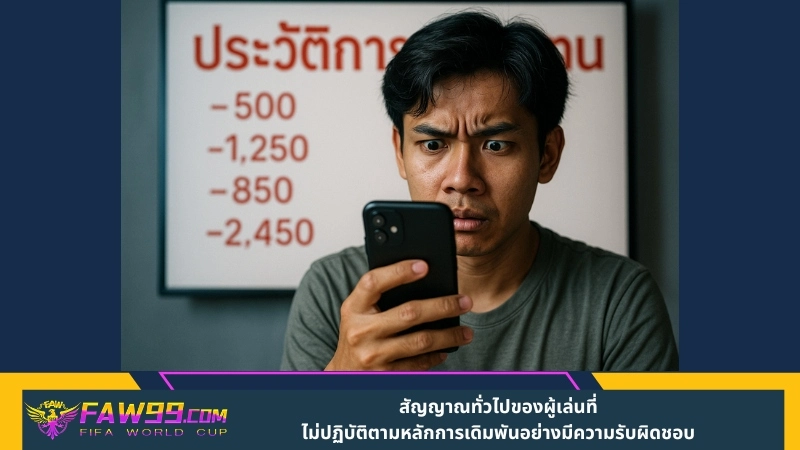 สัญญาณทั่วไปของผู้เล่นที่ไม่ปฏิบัติตามหลักการเดิมพันอย่างมีความรับผิดชอบ